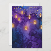 Mystic Lila Night Lanterns Bokeh Save the Date Einladung (Rückseite)