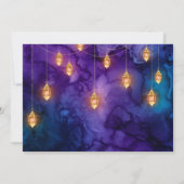 Mystic Lila Night Lanterns Bokeh Save the Date Einladung (Rückseite)