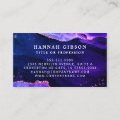 Mystic Lila Pink Blue Agate Script Monogram Visitenkarte (Rückseite)