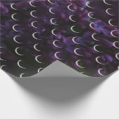 Mystic Lilac Crescent Moon Wrapping Paper Geschenkpapier (Ecke)