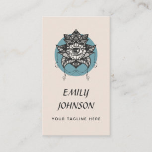 Mystic Lotus Blume Third Eye Beige Metaphysische Visitenkarte