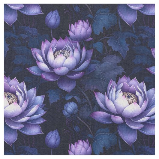 Mystic Lotus Night Garden Fabric Stoff (Nahaufnahme)