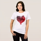 Mystic Love Heart Red Swirl Heart Tri-Blend Shirt (Vorderseite voll)