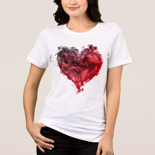 Mystic Love Heart Red Swirl Heart Tri-Blend Shirt (Vorderseite)