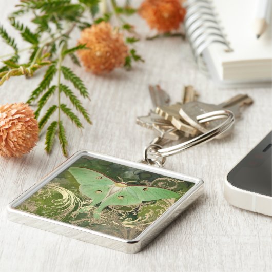 Mystic Luna Moth Schlüsselanhänger (Seite)