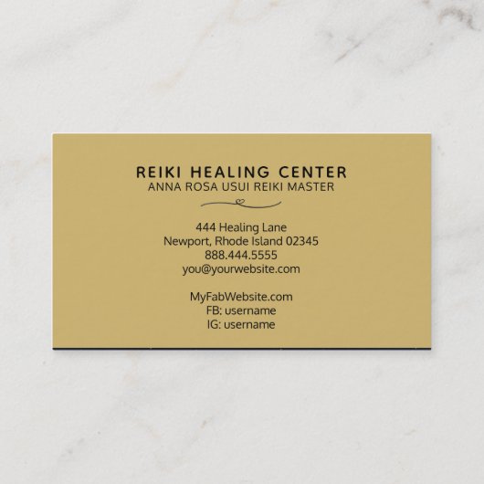 *~* Mystic Magic Black Gold REIKI Typografie Visitenkarte (Rückseite)
