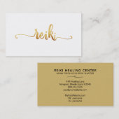 *~* Mystic Magic White Gold REIKI Typografie Visitenkarte (Vorne/Hinten)