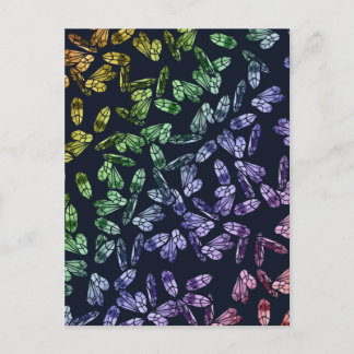 Mystic Magick Rainbow Crystals Hexchy Wiccan Art Postkarte