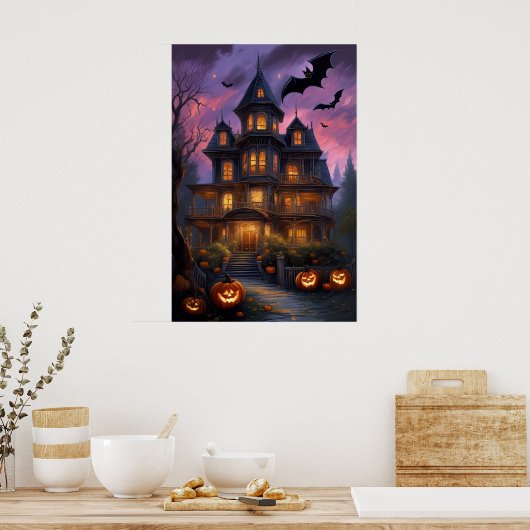 Mystic Mansion, Spooky Halloween Poster (Küche)