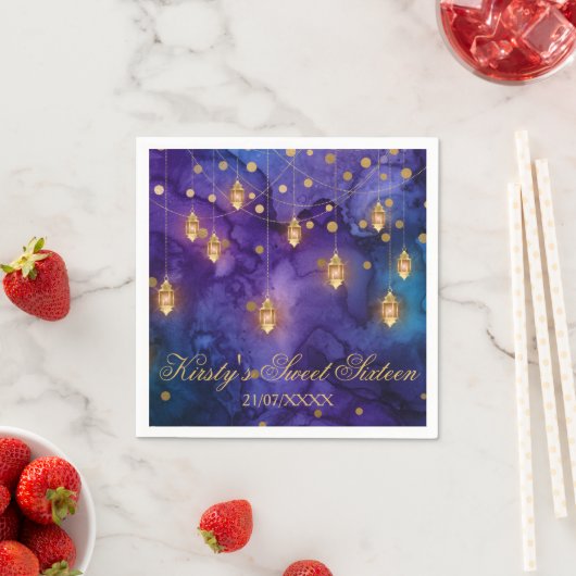 Mystic Marrakesch Nights Laterns & Bokeh Sweet 16 Serviette (Beispiel)