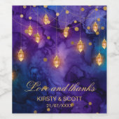 Mystic Marrakesch Nights Laterns & Bokeh Wedding Weinetikett (Einzelnes Label)