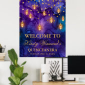 Mystic Marrakesh Night Lanterns Bokeh Quinceañera Poster (Heimbüro)