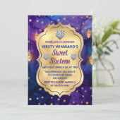 Mystic Marrakesh Night Lanterns & Bokeh Sweet 16 Einladung (Stehend Vorderseite)