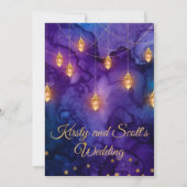 Mystic Marrakesh Night Lanterns & Bokeh Wedding Einladung (Rückseite)