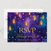 Mystic Marrakesh Night Lanterns Wedding RSVP Postkarte (Vorne/Hinten)