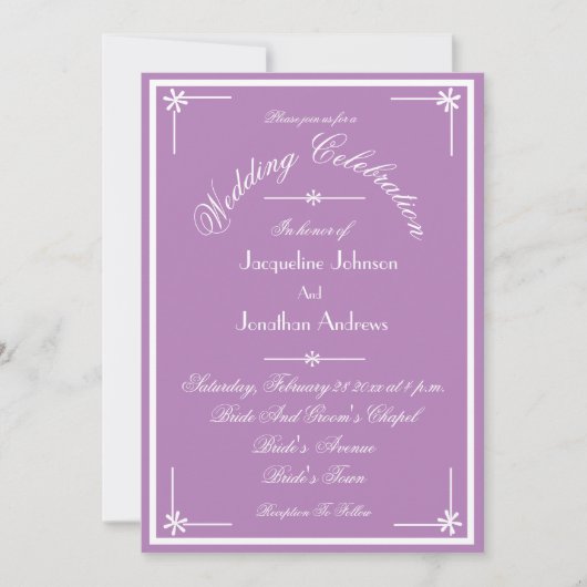 Mystic Mauve All in one UAWG Email Website Hochzei Einladung (Vorderseite)