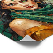 Mystic Maven: Schöne Grün-Mit Augen Sinti und Roma Poster (Ecke)