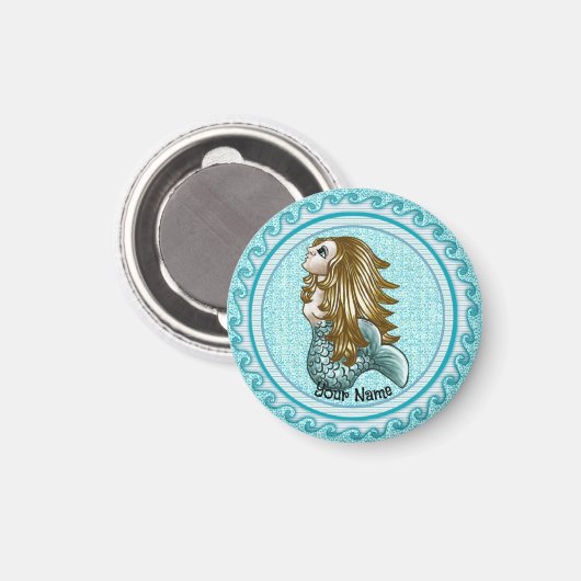 Mystic Mermaid Bubbles Magnet (Vorderseite/Rückseite)