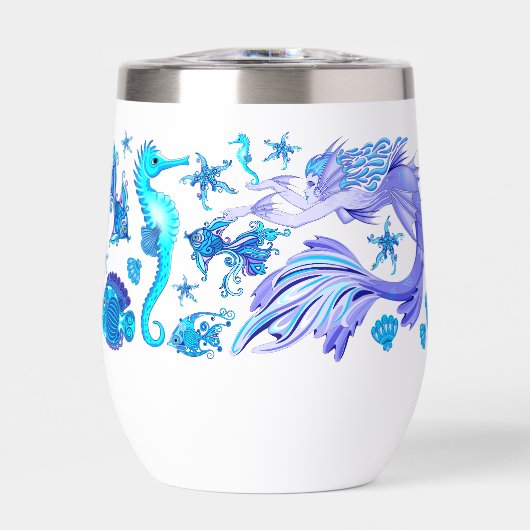 Mystic Mermaid Fairy Lila Creature Keramik Tile (Vorderseite)