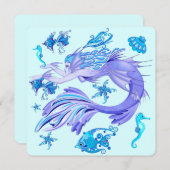 Mystic Mermaid Fairy Lila Creature Keramik Tile (Vorne/Hinten)