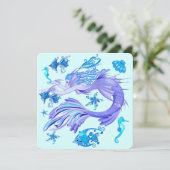Mystic Mermaid Fairy Lila Creature Keramik Tile (Stehend Vorderseite)