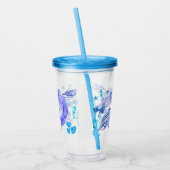 Mystic Mermaid Fairy Lila Creature Keramik Tile Acryltrinkbecher (Links)