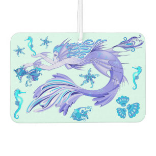 Mystic Mermaid Fairy Lila Creature Keramik Tile Autolufterfrischer