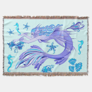 Mystic Mermaid Fairy Lila Creature Keramik Tile Decke