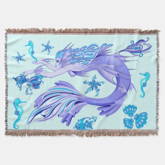 Mystic Mermaid Fairy Lila Creature Keramik Tile Decke (Vorderseite)