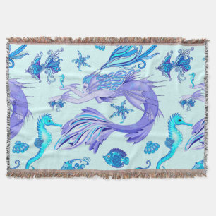Mystic Mermaid Fairy Lila Creature Keramik Tile Decke