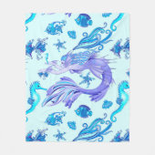 Mystic Mermaid Fairy Lila Creature Keramik Tile Fleecedecke (Vorderseite)
