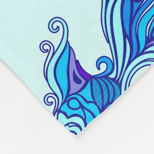 Mystic Mermaid Fairy Lila Creature Keramik Tile Fleecedecke (Ecke)