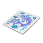 Mystic Mermaid Fairy Lila Creature Keramik Tile Fliese (Seite)