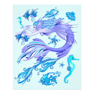 Mystic Mermaid Fairy Lila Creature Keramik Tile Fotodruck