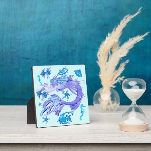 Mystic Mermaid Fairy Lila Creature Keramik Tile Fotoplatte (InSitu)