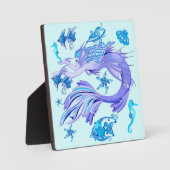 Mystic Mermaid Fairy Lila Creature Keramik Tile Fotoplatte (Vorderseite)