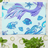 Mystic Mermaid Fairy Lila Creature Keramik Tile Geschirrtuch (Gefaltet)