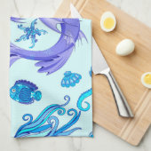 Mystic Mermaid Fairy Lila Creature Keramik Tile Geschirrtuch (Viertel Falte)