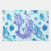 Mystic Mermaid Fairy Lila Creature Keramik Tile Geschirrtuch (Horizontal)