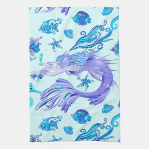 Mystic Mermaid Fairy Lila Creature Keramik Tile Geschirrtuch