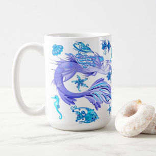 Mystic Mermaid Fairy Lila Creature Keramik Tile Kaffeetasse
