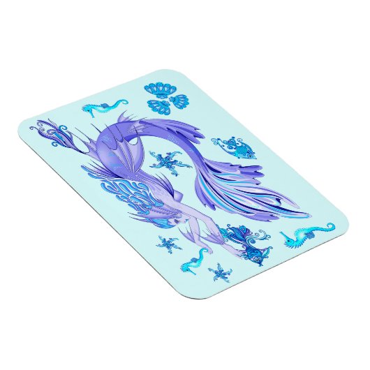 Mystic Mermaid Fairy Lila Creature Keramik Tile Magnet (Rechte Seite)