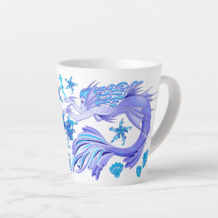 Mystic Mermaid Fairy Lila Creature Keramik Tile Milchtasse