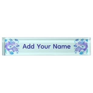 Mystic Mermaid Fairy Lila Creature Keramik Tile Namensplakette