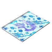 Mystic Mermaid Fairy Lila Creature Keramik Tile Notizblock (Linke Seite)