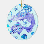 Mystic Mermaid Fairy Lila Creature Keramik Tile Ornament (Links)