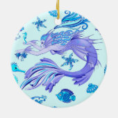 Mystic Mermaid Fairy Lila Creature Keramik Tile Ornament (Hinten)