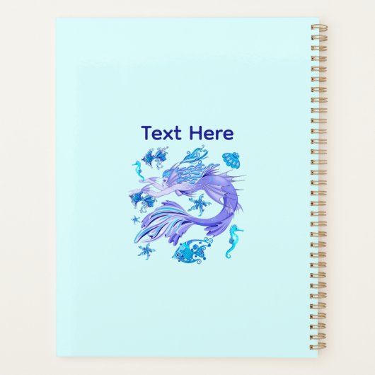 Mystic Mermaid Fairy Lila Creature Keramik Tile Planer (Rückseite)