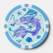 Mystic Mermaid Fairy Lila Creature Keramik Tile Pokerchips (Vorderseite)