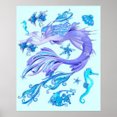 Mystic Mermaid Fairy Lila Creature Keramik Tile Poster (Vorne)